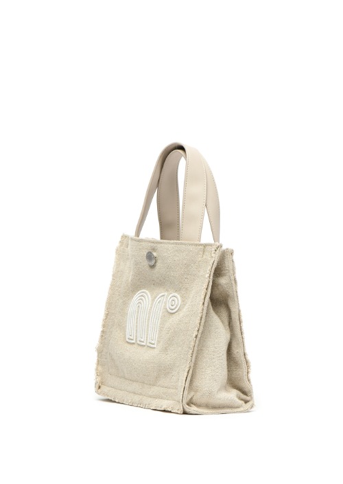 3PM Bag small beige _ White logo